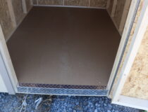 6x8 Madison Mini Barn with Beige siding, PC Clay trim, and Rustic Cedar shingles