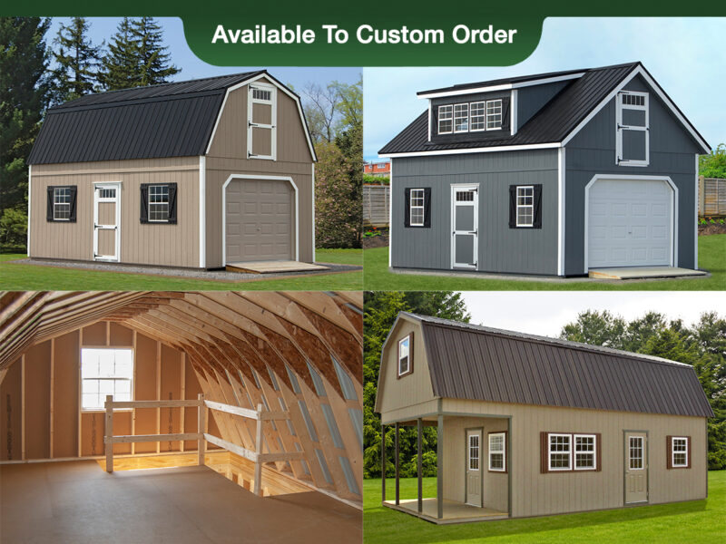 Two-Story Sheds and Garages Photo Collage