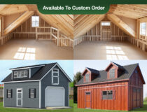 Two-Story Cape Cod Sheds and Garages Photo Collage