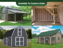 Custom Two-Story Sheds and Garages Photo Collage