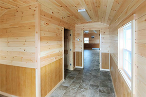 Custom Home Office Building from Pine Creek Structures | Custom Finished Shed Interior