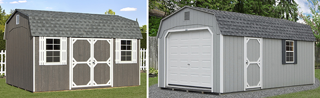 Dutch Style One-Car Garage and Storage Shed with LP Siding