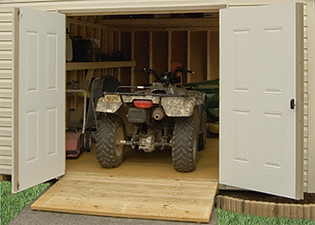 Storing an ATV in a shed