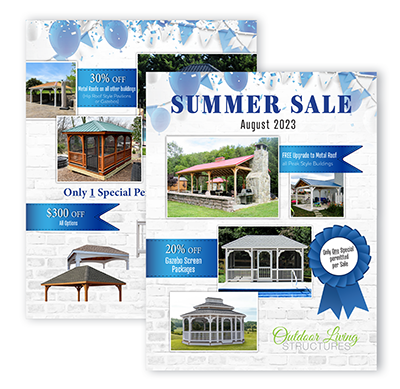 Pavilion and Gazebo Summer Sale Flyer (August 2023 Only)