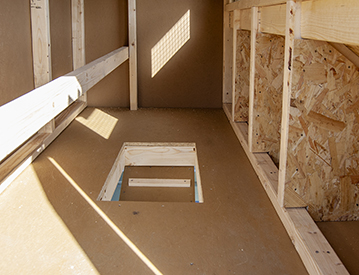 4x6 Mini Chicken Condo Interior from Pine Creek Structures