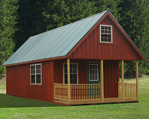 14 x 36 Custom Board 'N' Batten Cabin built by Pine Creek Structures