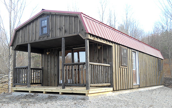 Custom Rustic Gambrel Cabin built by Pine Creek Structures
