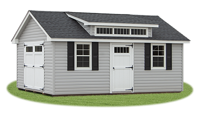 12 x 20 Vinyl Cape Cod Storage Shed with Cape Dormer