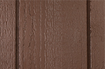 chestnut paint color sample for LP smart panel, duratemp siding, wood trim, wood shutters, wood doors, and wooden flower boxes