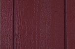red paint color sample for LP smart panel, duratemp siding, wood trim, wood shutters, wood doors, and wooden flower boxes