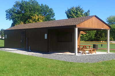 Custom 14 x 44 Peak Style Concession Stand Building From Pine Creek Structures