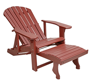 Pine Creek Structures Outdoor Patio Furniture - Poly Lounge Adirondack Chair with Pullout Ottoman