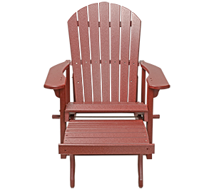 Pine Creek Structures Outdoor Patio Furniture - Poly Adirondack Chair with Pullout Ottoman