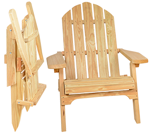 Pine Creek Structures Outdoor Patio Furniture - Wooden Folding Adirondack Chair
