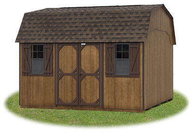 10 x14 Gambrel Barn with coffee brown LP Smart Side