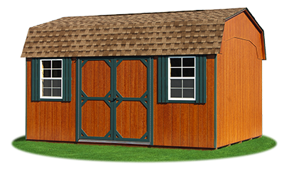12x16 Gambrel Barn with rustic cedar LP Smart Side