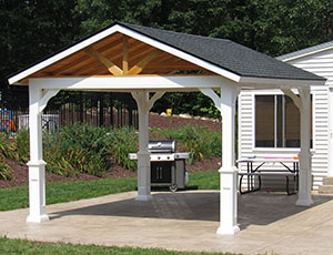 vinyl peak pavilion with savannah posts from Pine Creek Structures
