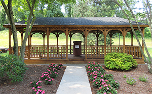 open wooden rectangle gazebo from Pine Creek Structures