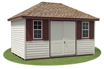 10x14 Vinyl Sided Hip Style Storage Shed From Pine Creek Structures