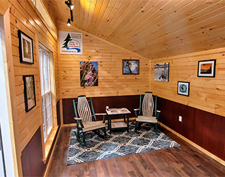 Custom Vinyl Lean To Style Home Office Building built by Pine Creek Structures