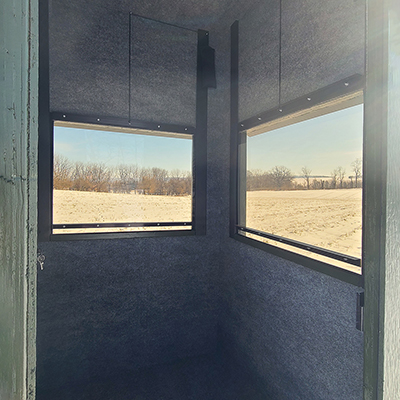 4x4 Condo Hunting Blind interior available at Pine Creek Structures