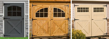 Pine Creek Structures wood carriage house door options