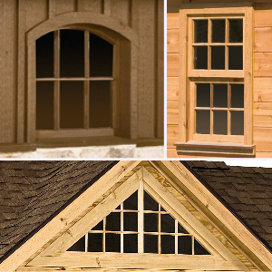 Pine Creek Structures wooden window options