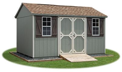 10 x 14 Side Entry Peak Storage Shed available at Pine Creek Structures