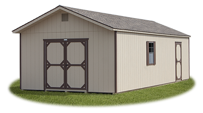 14x32 Front Entry Peak Storage Shed with LP Smart Side available at Pine Creek Structures