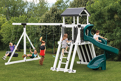 Giggle Junction Package #GA44-6 Vinyl Backyard Play Set for Children