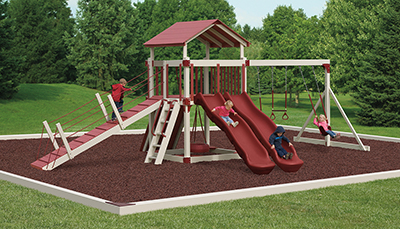 Vinyl Backyard Play Set with Standard Board for Rubber Mulch