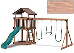 Vinyl Backyard Play Set Vinyl Color Choice: Premium Wood-Grain Brown