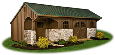 12x28 Customized Providence Carriage House Style Storage Shed
