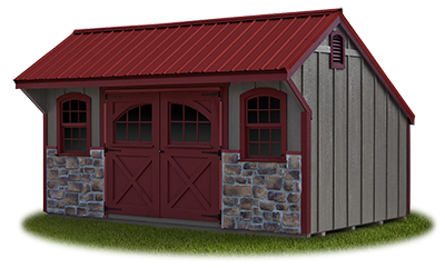 10 x 16 Providence Carriage House Style Storage Shed with LP Board & Batten Siding