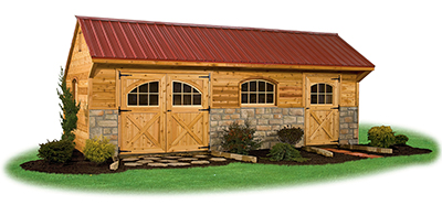 12x24 Providence Carriage House Style Storage Shed with Cedar Siding