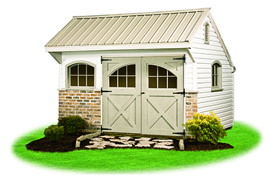 10 x 12 Providence Carriage House Style Storage Shed with vinyl siding