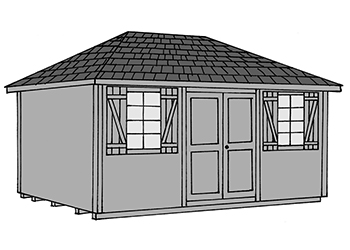 Pine Creek Structures hip style storage shed
