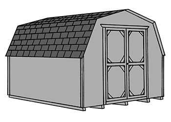 Pine Creek Structures mini barn style storage shed