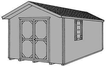 Pine Creek Structures front entry peak style storage shed