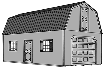 Pine Creek Structures two story garage drawing