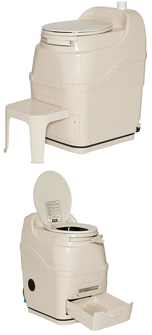 Sun-Mar self contained composting toilet white space saver model