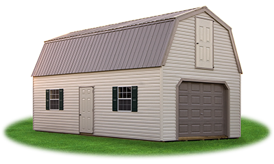 Two Story Garage with Gambrel Roof from Pine Creek Structures