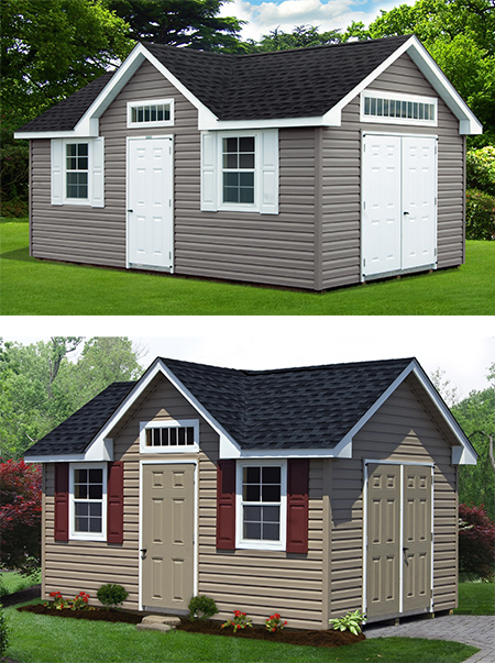 vinyl sided victorian deluxe storage sheds from Pine Creek Structures