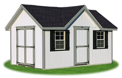 victorian deluxe storage shed with LP smart side siding built by Pine Creek Structures
