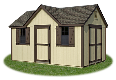 standard victorian storage shed with LP smart side siding built by Pine Creek Structures