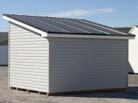 10x12 Lean To Studio Storage Shed with Grey Vinyl Siding and Black Metal Roof