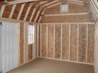 10x16 Gambrel Barn Style Storage Shed Interior
