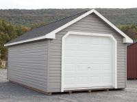 12x20 Cape Cod Style Single-Car Prefab Garage with Grey Vinyl Siding