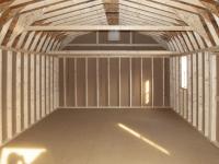 14x28 Dutch Barn Storage Shed Interior with Loft