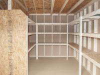 14x24 Custom Peak Storage Shed with Built In Shelves